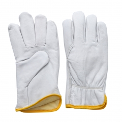 DRIVER GLOVE, COW/PIG/SHEEP GRAIN LEATHER WITH/WITHOUT FLEECY LINING,25/26/27CM