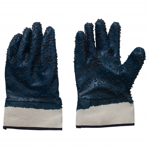 BLUE NITRILE SANDY FINISH SEMI DIPPED GLOVES